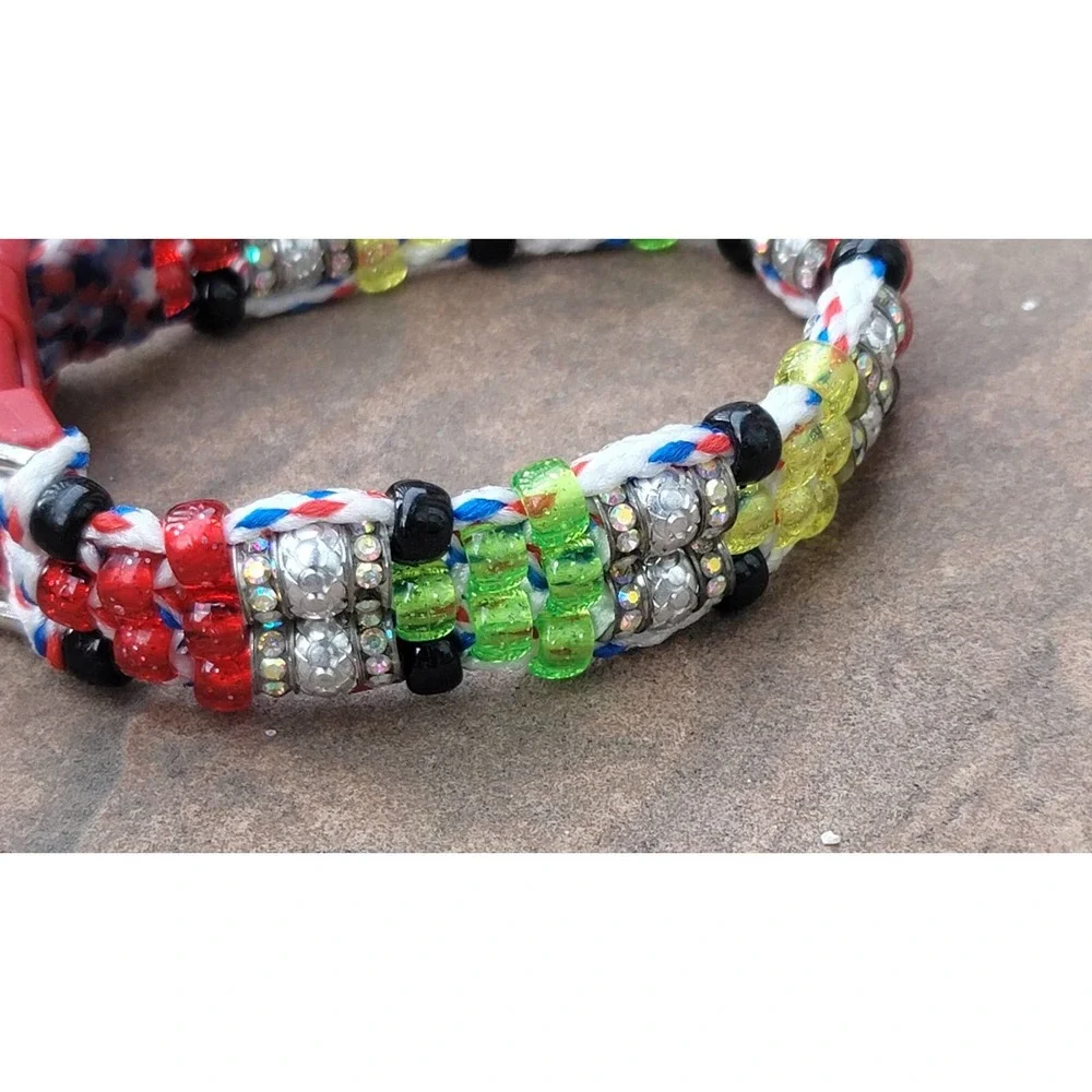 Custom Handmade Beaded Bling Dog Collar